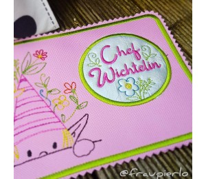 Stickdatei ITH - Mug Rug Wichtel